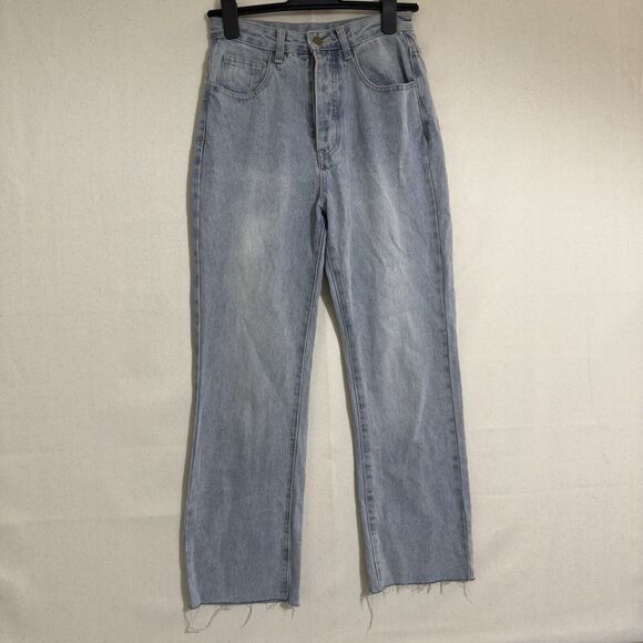 Princess Polly High Rise Straight Leg Light Wash Denim Jeans US 2 - Picture 1 of 9